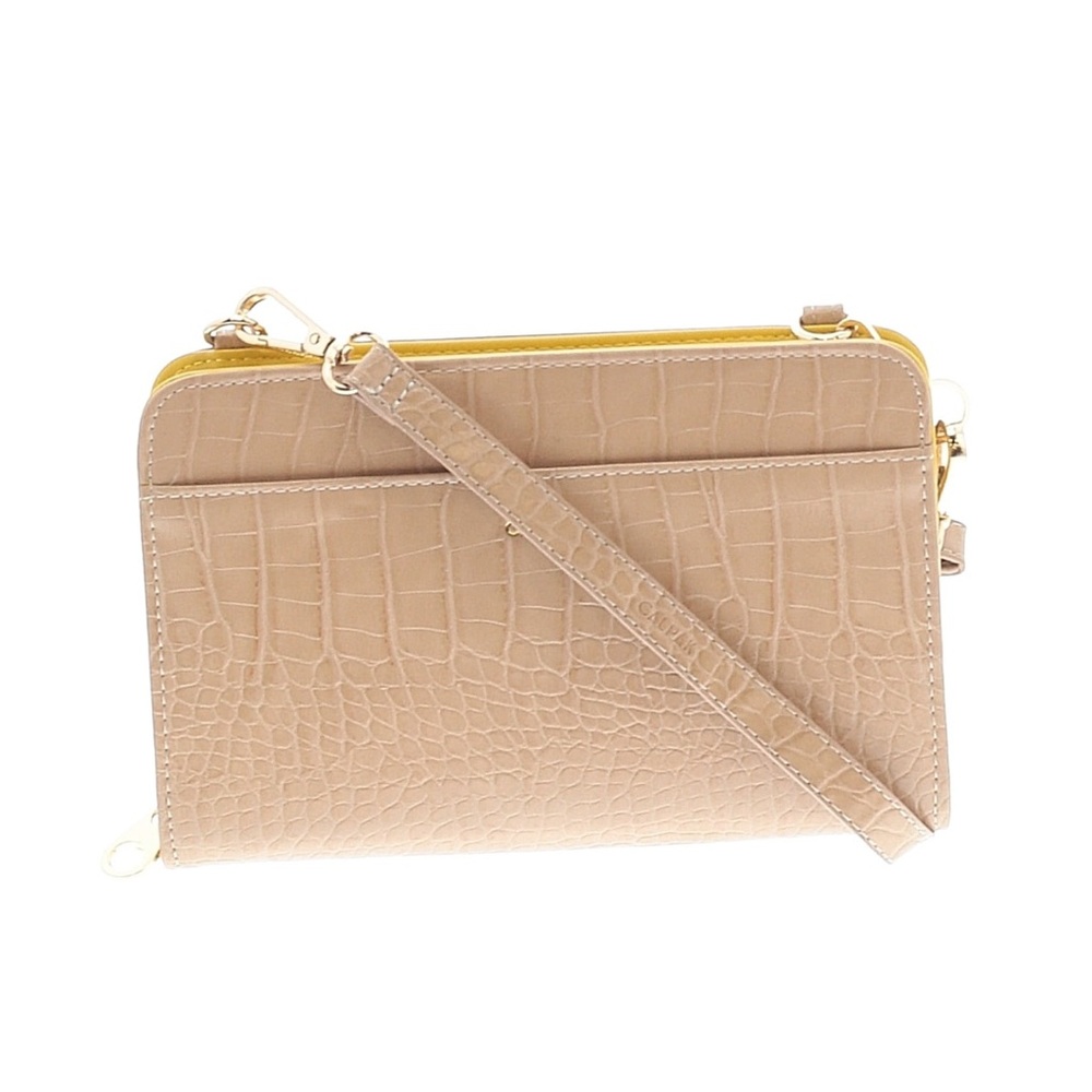Calpak Tan Crocodile-Embossed Crossbody Bag